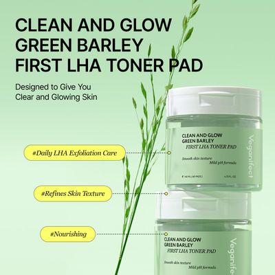Veganifect LHA Peeling Pad, Exfoliation and Hydrating, Ideal for All Skin Types, Korean Skin Care, Vegan (60 Pads)