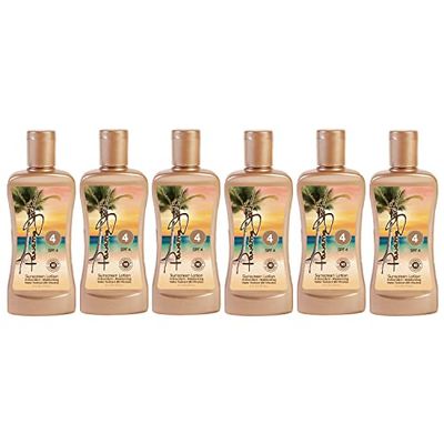 Panama Jack Sunscreen Tanning Lotion - SPF 4, PABA, Paraben, Gluten &amp; Cruelty Free, Antioxidant Moisturizing Formula, 6 FL OZ (Pack of 6)