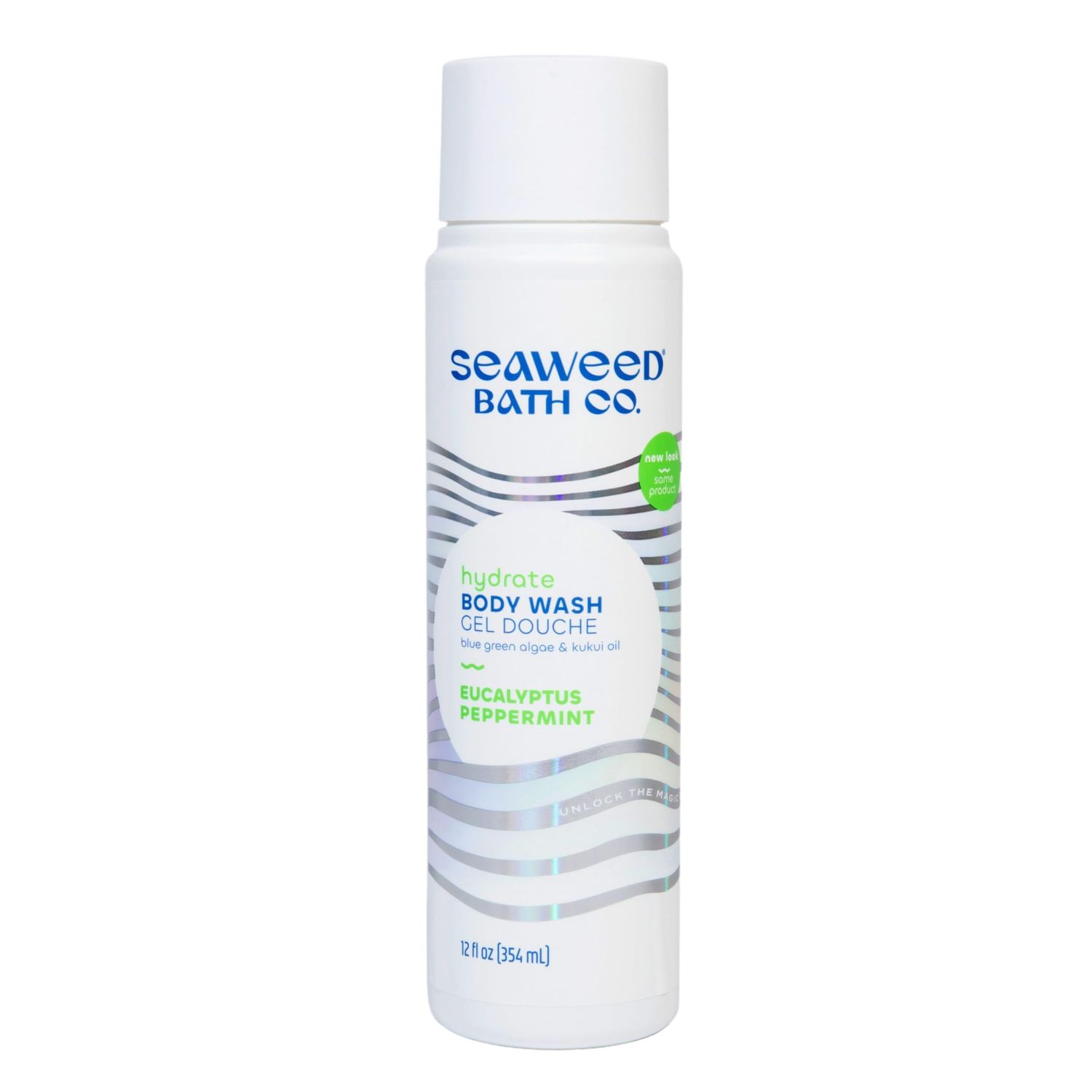 Seaweed Bath Co. Hydrate Body Wash, Eucalyptus Peppermint Scent, 12 Ounce, Shower Gel for Men &amp; Women, Vegan, Paraben Free, Sulfate Free, Cruelty Free