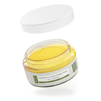 Turmeric &amp; Kojic Infused THICK Exfoliating &amp; Cleansing Pads for Discoloration, Dark Spots, Acne Scars, Uneven Skin. Deep Clean &amp; Unclog Pores, Brighten, Glow &amp; Smooth Skin (Pack of 15)