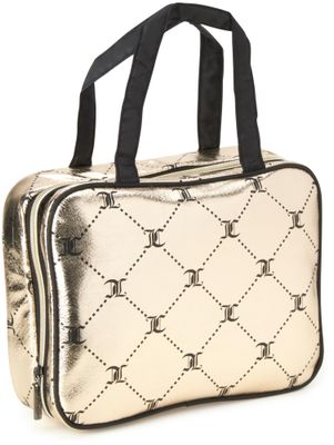 Juicy Couture Women&#39;s Cosmetics Bag - Hanging Travel Makeup and Toiletries Weekender Bag, Size One Size, Lattice Logo Print