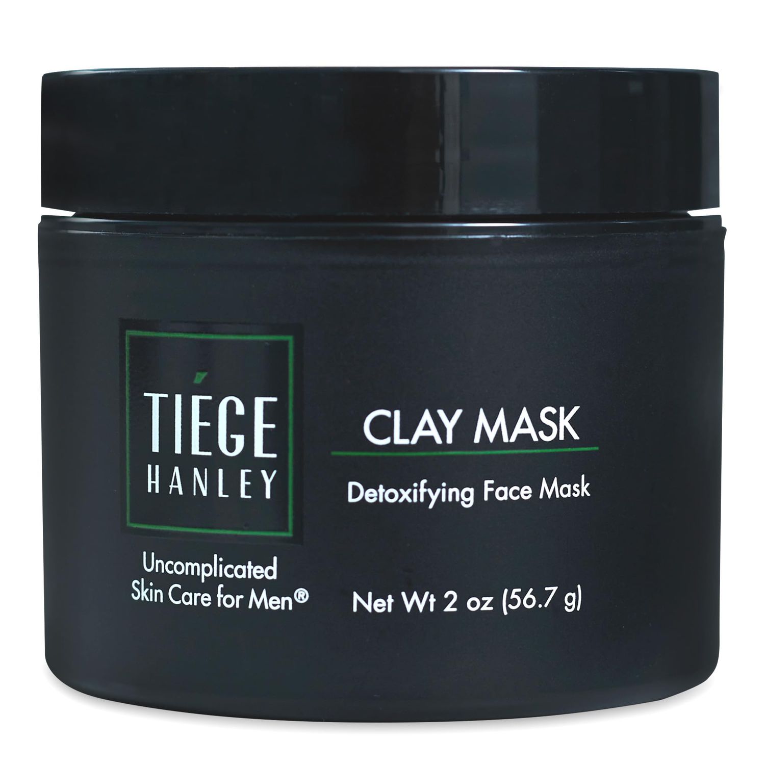 Tiege Hanley Mens Detoxifying Facial Clay Mask, 2 Oz (1-Pack) - Deep Pore Cleansing Charcoal Face Mask with Natural Kaolin Clay Absorbs Excess Oil &amp; Reduces Appearance Pores - Skin Care for Men