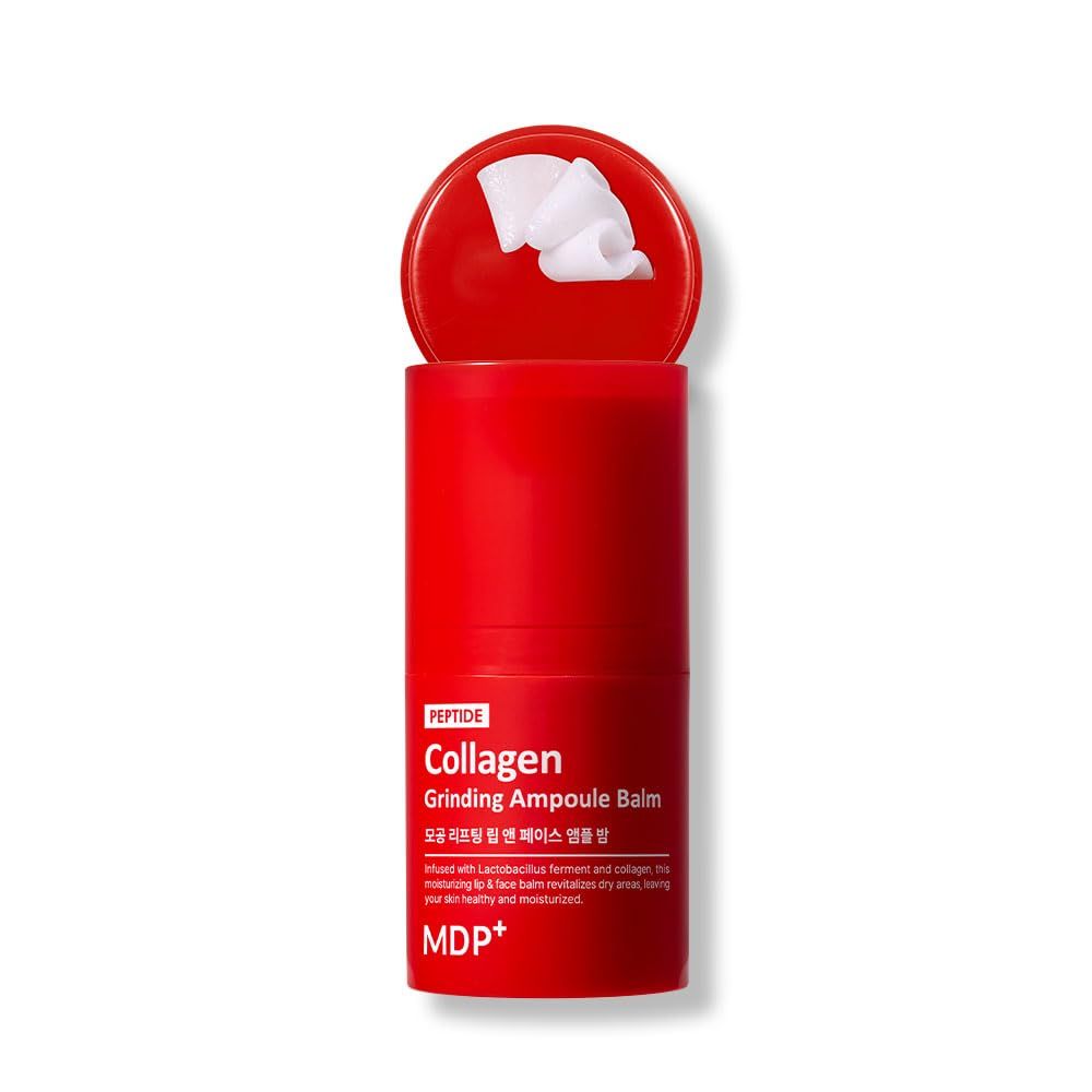 MDP RED LACTO COLLAGEN GRINDING FACE AMPOULE Multi Balm Stick, Vegan Lacto|0.49 oz/14 g, Wrinkle-Reducing, Brightening, Deep Skin Firming Care, 12hrs Long-lasting moisture