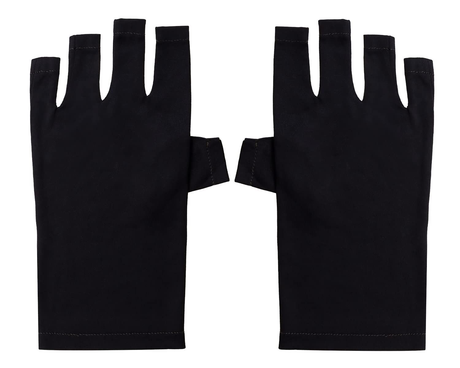 PENTA ANGEL Anti UV Gloves for Gel Nail Lamp Gel Manicure UV Shield Fingerless Gloves for Women Girls Nail Art DIY Hand Skin Care Protection (Black)