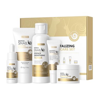 Korean Snail Essence Skin Care Kit,Skincare Gifts for Women,Include Gentle Cleanser,Toner,Eye Cream,Serum,Cream,Long-Lasting Moisturizing &amp; Nourishing,Minimizes the Look of Wrinkles