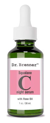 Vitamin C Serum (Tetrahexyldecyl Ascorbate) Night Oil Treatment With Squalane and Pure Rose Oil for Firmer, Glowing Skin, Natural Moisturizing Skin Oil by Dr. Brenner 1 oz.