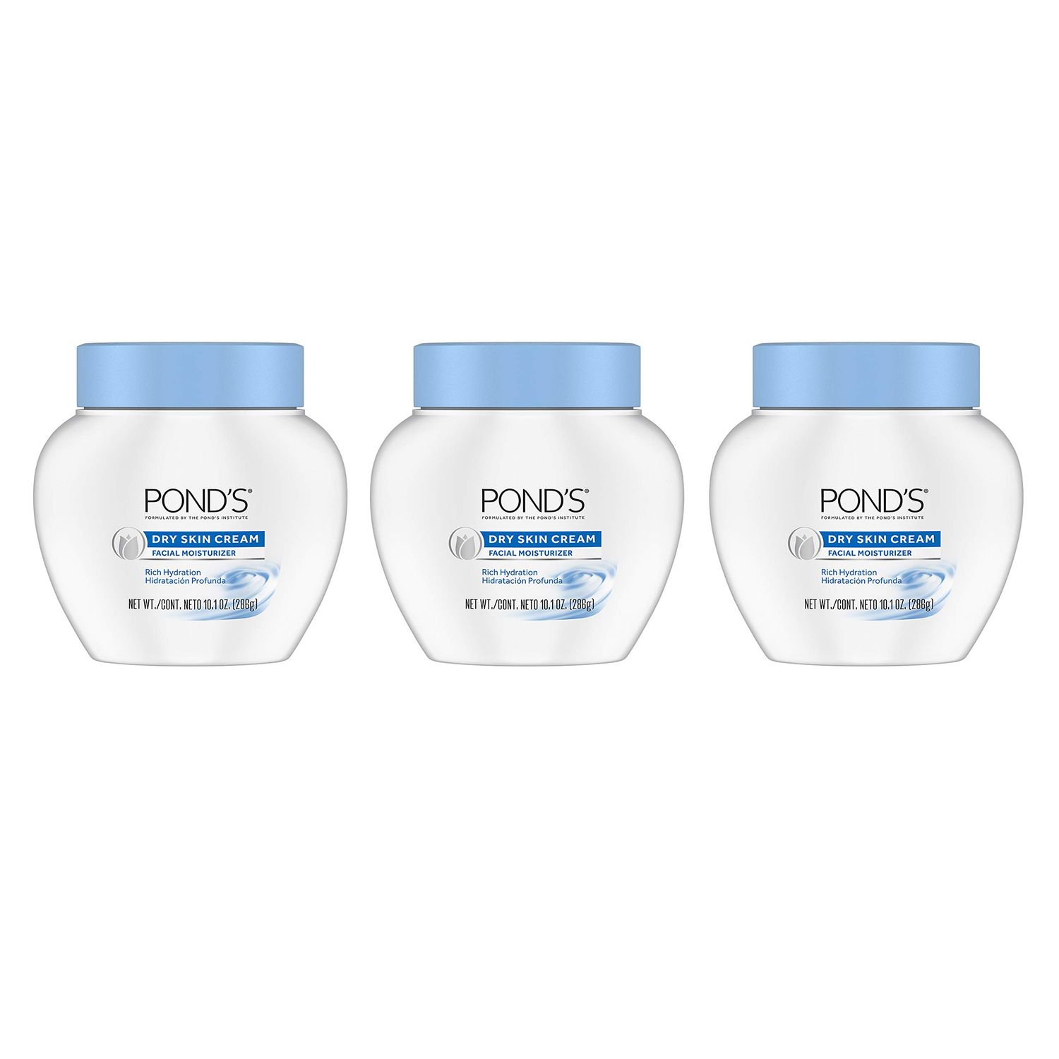 POND&#39;S Dry Skin Cream, Face Moisturizer for Women, Daily Skin Care Facial Moisturizer Cream for Dry Skin 10.1 oz 3 Pack