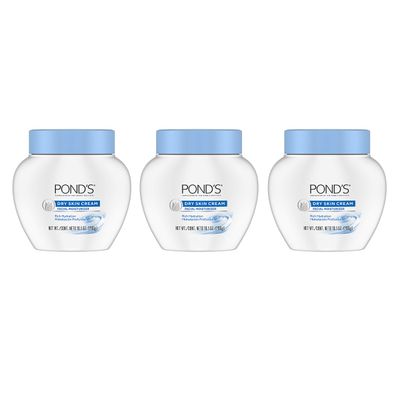 POND&#39;S Dry Skin Cream, Face Moisturizer for Women, Daily Skin Care Facial Moisturizer Cream for Dry Skin 10.1 oz 3 Pack
