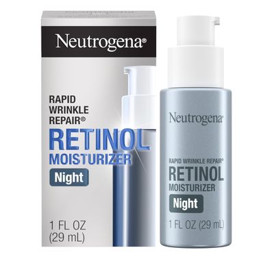 Neutrogena Retinol Face Moisturizer Cream, Rapid Wrinkle Repair, Anti-Wrinkle Night Moisturizer Cream, Anti-Wrinkle Face &amp; Neck Cream Moisturizer with Hyaluronic Acid &amp; Retinol, Paraben-Free, 1 fl. oz