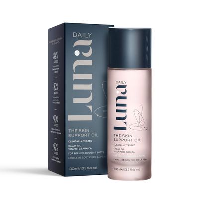 Luna Daily Skin Support Oil for Stretch Marks | Hydrating &amp; Nourishing Body Oil | Reduces Appearance of Stretch Marks, Safe for Sensitive Skin, Pregnancy-Safe Formula, 3.4 fl oz