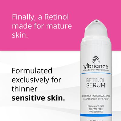 Vibriance Retinol Serum for Face - Reduces Appearance of Deep Wrinkles and Large Pores, Enhances Tone, Improves Complexion - Sensitive, Mature Skin Night Cream - 1 fl oz