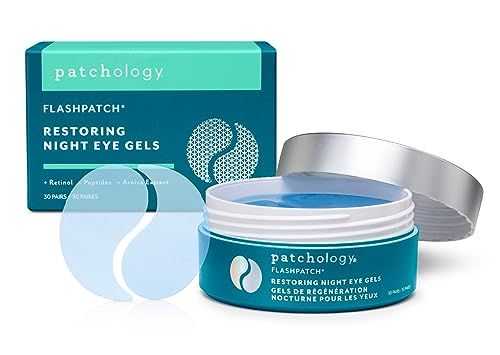 Patchology Restoring Eye Gel Patches with Retinol &amp; Collagen - Eye Masks for Dark Circles, Puffy Eyes &amp; Wrinkles - Anti-Aging Overnight Eye Pads Set - Brighten Skin Care for Eye Bags (30 Pairs)