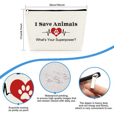 Veterinarian Gifts for Women Animal Lover Gift Makeup Cosmetic Bag Vet Tech Gift Veterinarian Appreciation Gifts Animal Rescue Thank You Gifts Veterinary Medicine Students Graduation Birthday Gift