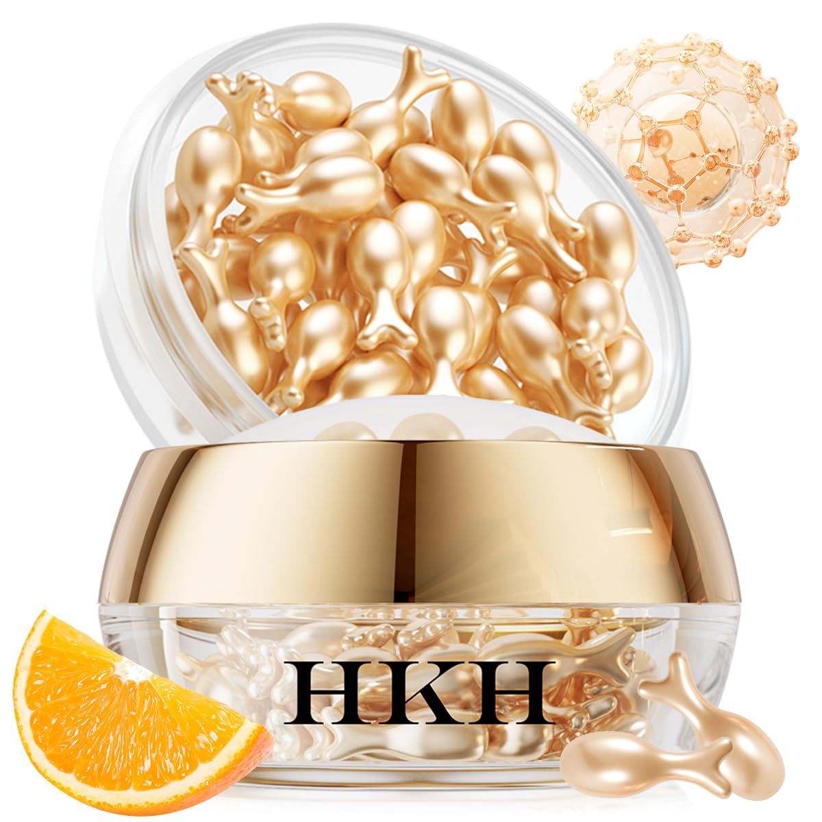 HKH Vitamin C Super Serum for Face - Anti Aging Facial Serum with Vitamin E, Vit C Serum Capsule with Niacinamide for Women, Dark Spots Remover for Face, Even Skin Tone, Reduce Wrinkles, Moisturise
