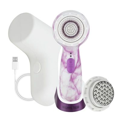 Michael Todd Beauty Soniclear Allure 2024 Best of Beauty Winner Facial Cleansing + Exfoliation Brush System with 3 speeds, Serum Infusion Head + Travel Case