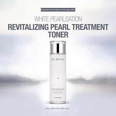 KLAVUU Pearlsation Hydrating Milk Toner with Pearl Extract - Face Moisturizer, Niacinamide, Hyaluronic Acid, Pore Cleaner, Brightening, Wrinkle Care, Skin Elasticity, Korean Skin Care (4.76oz/140ml)