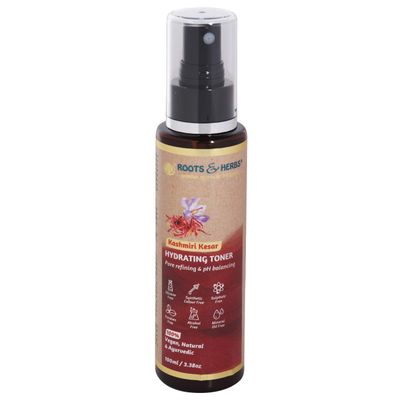 ROOTS AND HERBS Ayurvedic Natural Treatment 100% Vegan No Paraben Hydrating Kashmiri Kesar Toner