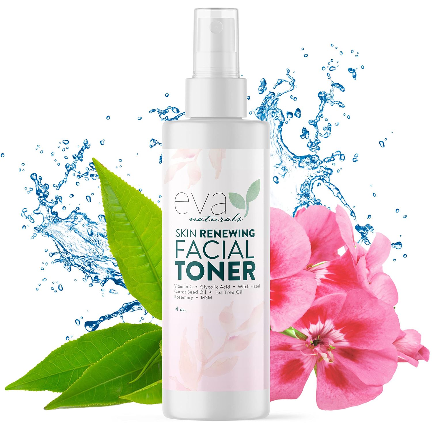 Witch Hazel Toner for Face - Facial Toner for Dry Skin - Skin Toner for Women - Toner for Acne Prone Skin - Face Toner for Oily Skin - All Skin Types Hydrating Toner for Face and Sensitive Skin (4oz)