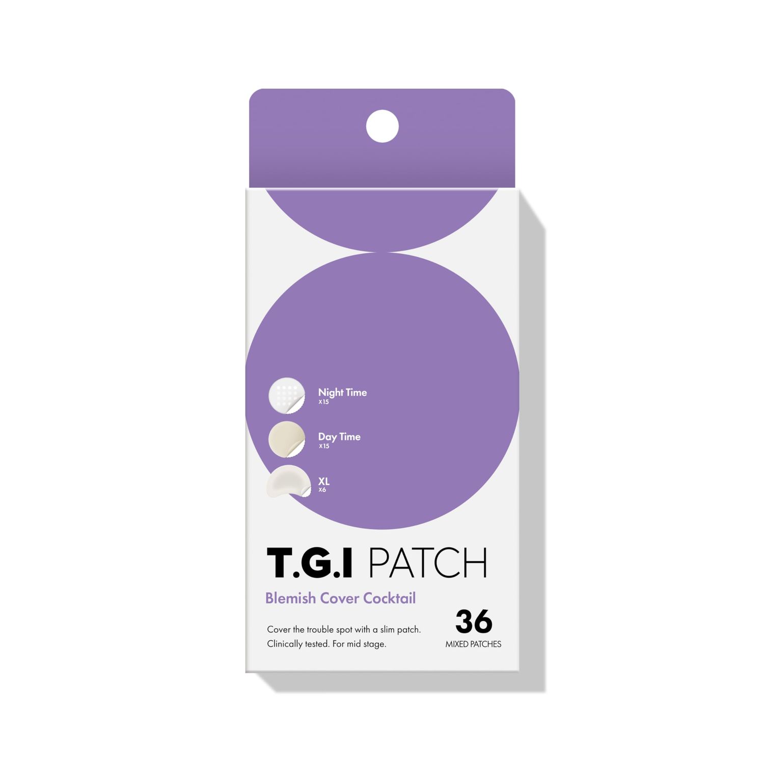 TGI PATCH] Blemish Cover Cocktail - Hydrocolloid Patches for Mid-Stage Pimples and Zits (36pc) 15+15+6