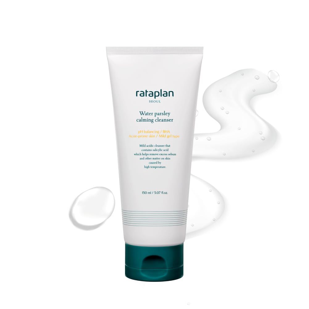 RATAPLAN Water Parsley Calming Cleanser, Acid-Balanced, BHA Salicylic Acid, Remove Sebum Harmful Bateria 5.07 fl.oz 150ml