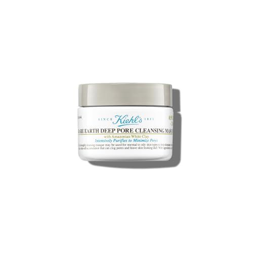 Kiehl&#39;s Rare Earth Deep Pore Cleansing Mask, Pore-Minimizing Face Mask for Clogged Pores, Detoxifies &amp; Refines Skin, Absorbs Excess Oil, with Amazonian White Clay &amp; Aloe Vera - 0.95 fl oz