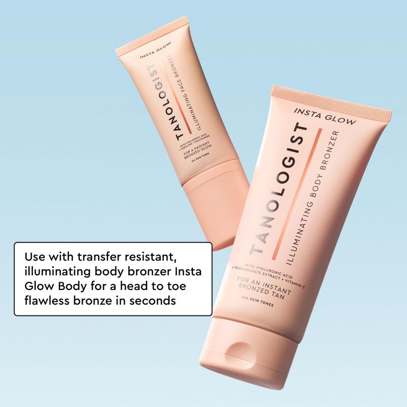 Tanologist Instaglow Illuminating Bronzer for Face - Instant Self Tanner - Last 24 hours - Hyalyronic Acid &amp; Vitamin C - Natural &amp; Vegan - 2.02 fl. oz