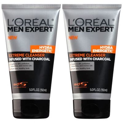 L&#39;Oreal Paris Men Expert Hydra Energetic Daily Facial Cleanser with Charcoal, 2 ct.