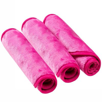 Makeup Remover Cloth Cleansing Towel - Chemical Free - Move Makeup Instantly with Just Water (3 Rosy)