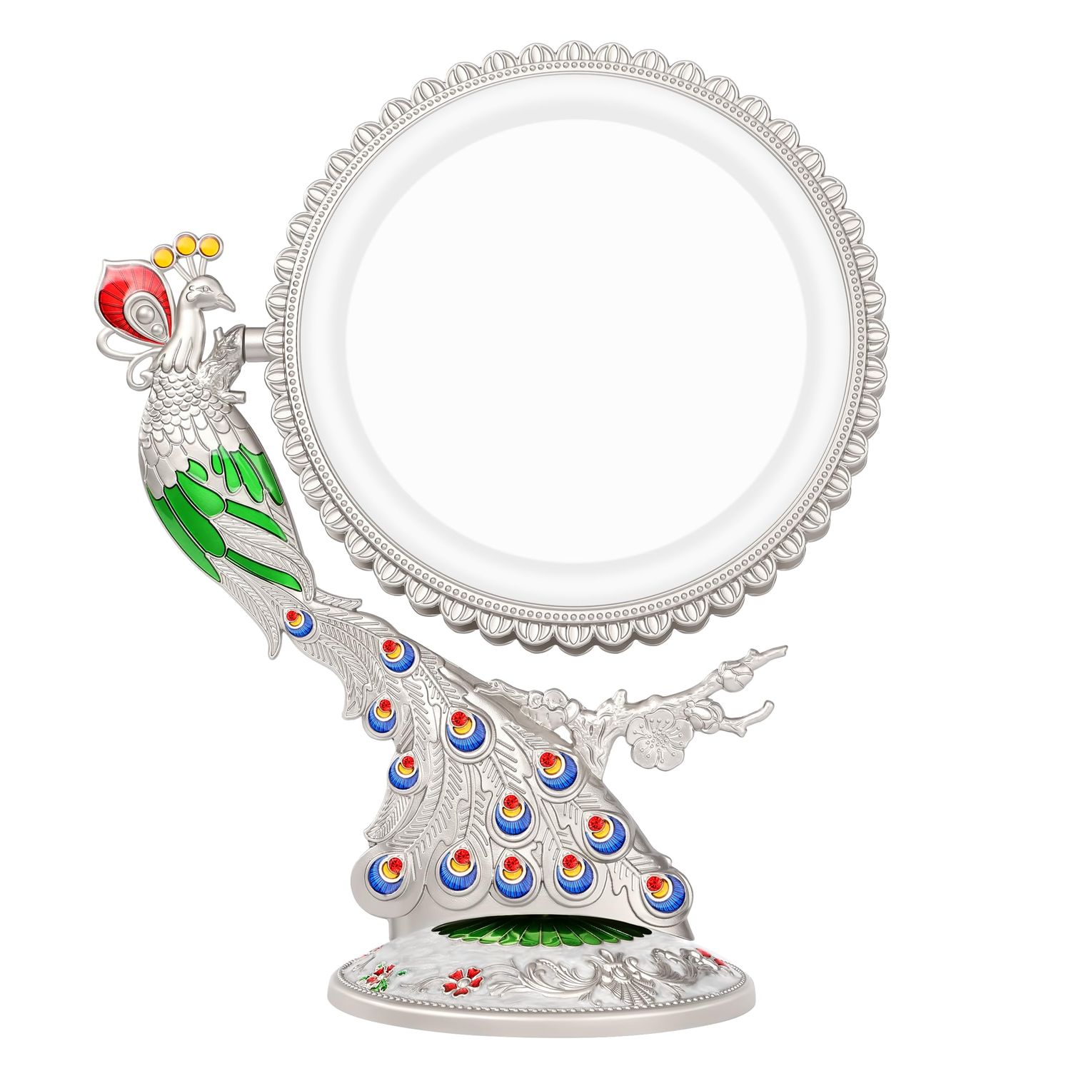 Makeup Mirror with Lights and 1X/7X Magnification - Phoenix Baroque Style Vanity Mirror - Gifts for Women Birthday Gifts for Women Mom Her, Aesthetic Home Decor (Pearl Nickle)