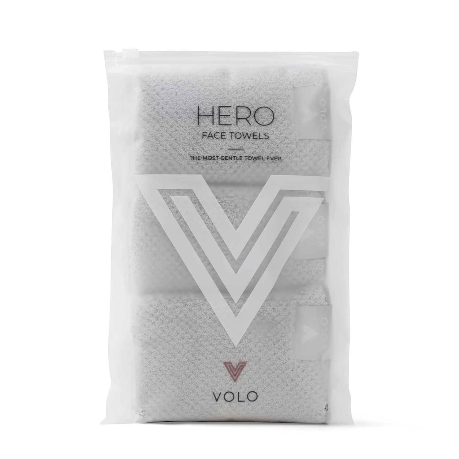 VOLO Hero Luna Gray Face Towel | Reusable Facial Wash Cloths | Makeup Remover &amp; Post Shower Washcloths | Ultra Soft, Absorbent, Gentle, Fast Drying Nanoweave Fabric Face Towels | Microfiber 3PK