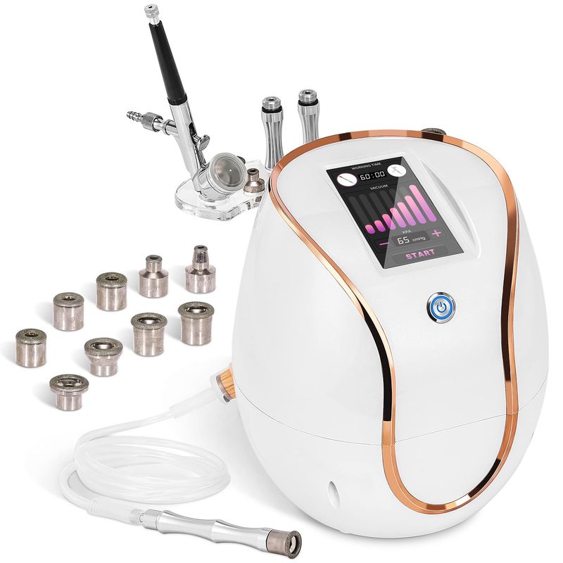 Professional Diamond Machine with Touch Screen Facial Skin Care Device Equipment (Suction Power: 0-68cmHg) + Spray Gun, 350 Pcs Cotton Filter, Tips, Wands