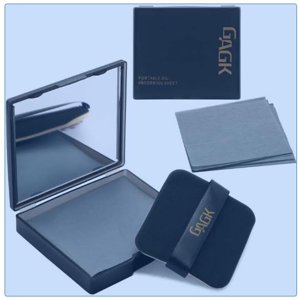 Jutqut Oil Blotting Sheets for Face With Travel Makeup Mirror- Bamboo Charcoal 200 sheets, Blotting Papers for Face, Oil Absorbing Sheets for Face, Makeup Friendly, Blotting Papers for Oily Skin