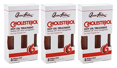 Queen Helene Cholesterol Hot Oil Treatment 3 Count - 1 Ounce Tubes (30ml) (Pack of 3)