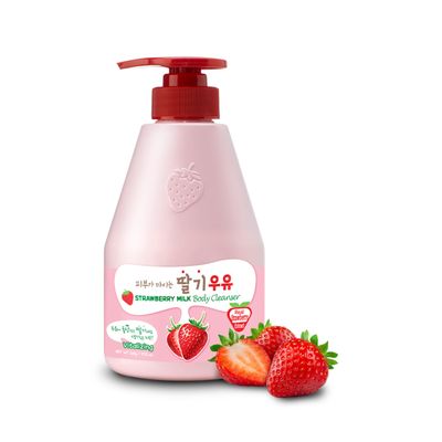 WELCOS KWAILNARA Strawberry Milk Body Wash - Korean Body Cleanser with Strawberry Extract for Hydrated, Smooth Skin, 560 g / 19.75 oz.