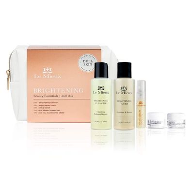 Le Mieux Beauty Essentials for Dull Skin - 5-Piece Skincare Set - Illuminating Cleanser &amp; Toner, Vitamin C Serum, Eye Wrinkle Corrector and Bio Cell Rejuvenating Cream for Face