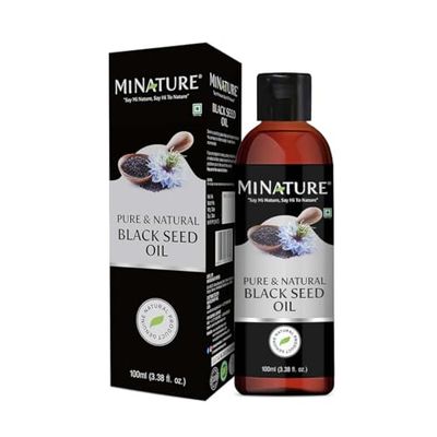 minature Black Seed Oil |Black Cumin Seed Oil |Multi-purpose, Ideal for hair &amp; Skin | Light &amp; Non-Sticky Oil | Cold Pressed | Pure &amp; Natural | 100ml (3.38 fl oz)