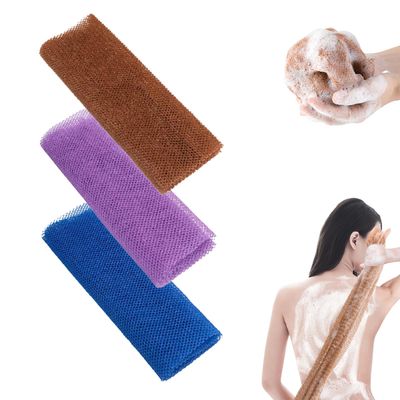 Muvala African Exfoliating Net, 2023 New African Exfoliating Washcloth African Net Sponge, African Loofah Exfoliating Net, Exfoliating Skin Back Scrubber for Body (3Pcs-B)