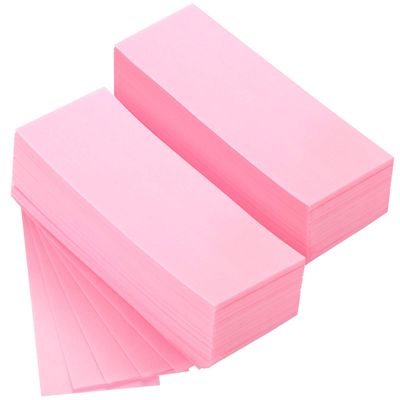 Maitys Waxing Strips, 200 Pieces Pink Non-Woven Removal Wax Strip Facial Body Wax Strip Sheet for Legs, Bikini Cleaning and Removal