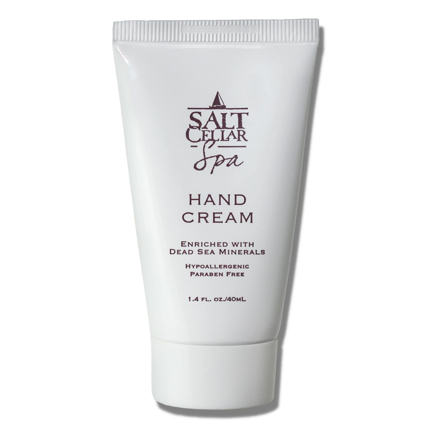 Salt Cellar Spa Dead Sea Mineral Hand Cream, Moisturizer Lotion for Dry, Cracked Skin Enriched with Glycerin, Olive Oil, Paraben Free, Fast Absorbing, Travel Size 1.4 FL oz (40 ml)