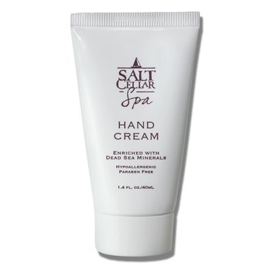 Salt Cellar Spa Dead Sea Mineral Hand Cream, Moisturizer Lotion for Dry, Cracked Skin Enriched with Glycerin, Olive Oil, Paraben Free, Fast Absorbing, Travel Size 1.4 FL oz (40 ml)