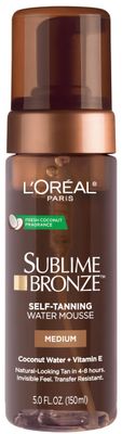 L&#39;Oreal Paris Sublime Bronze Self Tanning Water Mousse, Streak-Free Natural Looking Tan, 5 fl. Oz