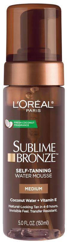 L&#39;Oreal Paris Sublime Bronze Self Tanning Water Mousse, Streak-Free Natural Looking Tan, 5 fl. Oz