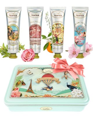 Mom Gift Hand Cream Set - 4 Piece Gift Set Un Air d&#39;Antan Hand Lotion Set for Women - Working Hands Hand Cream Set Shea Butter, Sweet Almond Oil Include Scents of Verbena, Floral, Rose, Cherry Blossom