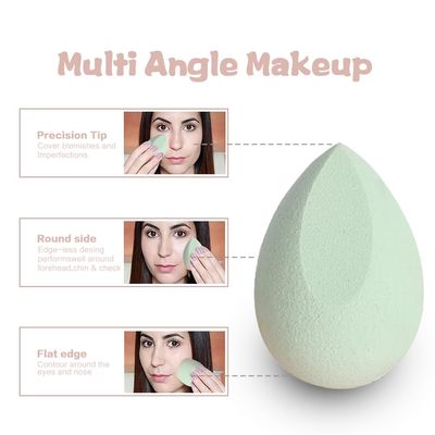 Makeup Sponge 4 Pcs Beauty Blender Set Foundation Blending Sponge,Multi-colored Makeup Sponges with Storage Box and 1 Holder Flawless for Liquid, Cream, and Powder(Green)
