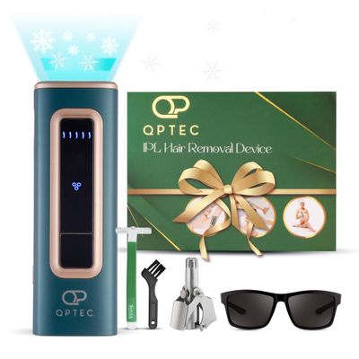 QPTech IPL Laser Ice Cooling Hair Removal Epilator Device For Women &amp; Men, Depiladora Mujer Maquila, Permanent Hair Remover Maquina Full Body, Face, Bikini, Home Use &amp; Unlimited Flashes For All Skin
