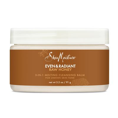SheaMoisture Even and Radiant Face Cleanser For Uneven Skin Tone and Dark Spots 3-in-1 Cleansing Balm With Raw Honey 3.2 oz