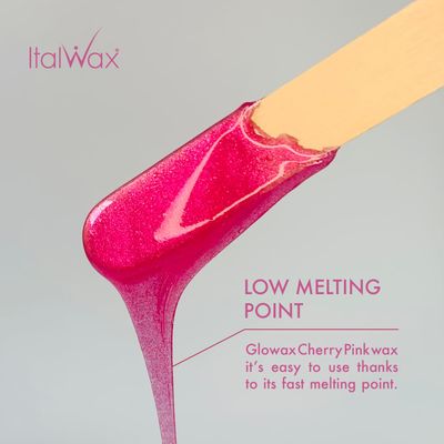 Italwax Cherry Pink Glowax - 400g / 14.10 oz - Hard wax beads for hair removal - Synthetic formulation ideal for sensitive skins - Recommended for delicate areas