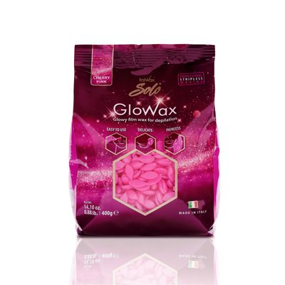 Italwax Cherry Pink Glowax - 400g / 14.10 oz - Hard wax beads for hair removal - Synthetic formulation ideal for sensitive skins - Recommended for delicate areas