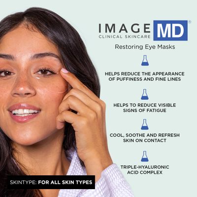 IMAGE Skincare, IMAGE MD Restoring Eye Masks, Made with Cooling Hydrogel to Rapidly Refresh, Firm, Restore, &amp; Soothe Tired Eyes, 22 Count