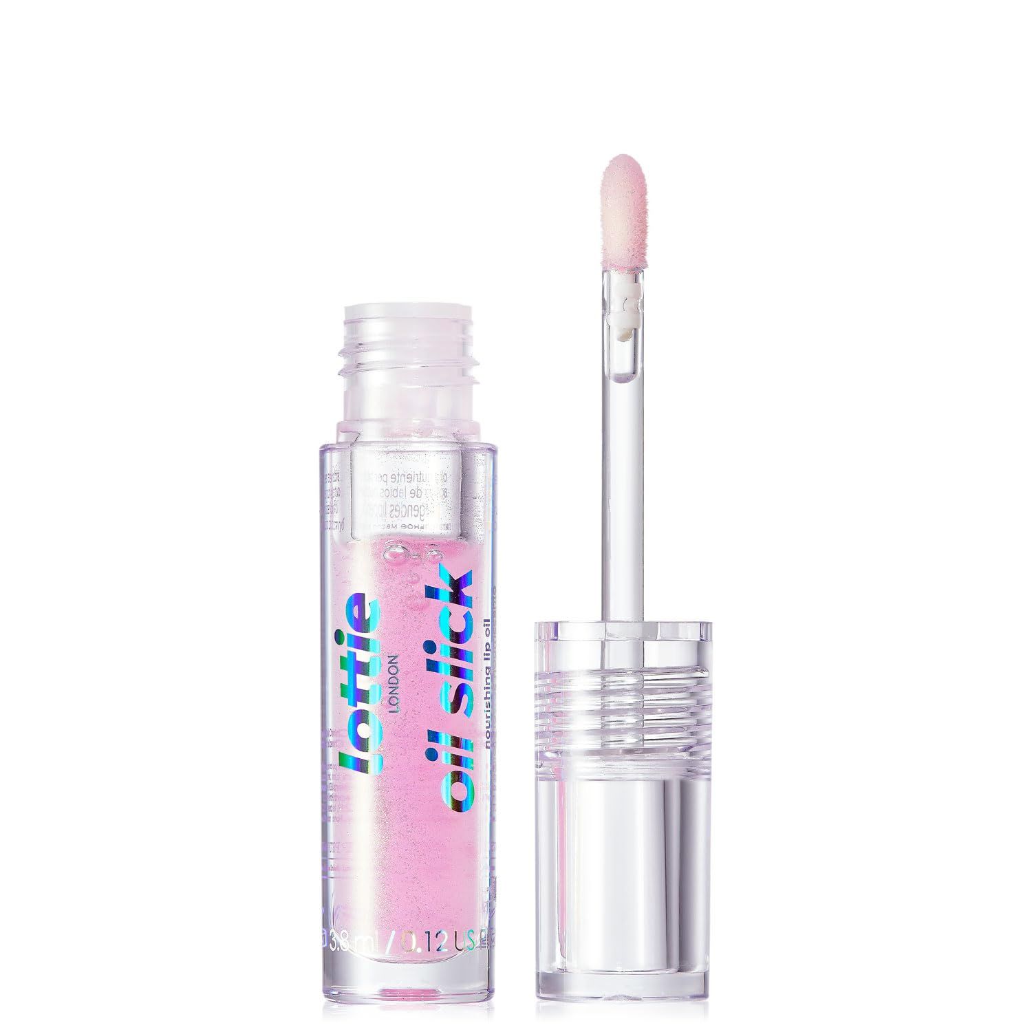 Lottie London Oil Slick in Watermelon Sugar, Nourishing &amp; Hydrating Lip Oil Infused with Vitamin E, Vitamin B, Almond Oil and Jojoba Oil, for a Non-sticky &amp; Glossy Finish